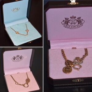Y2K Juicy Couture Jewelry Lot Charm Pave Horseshoe Lady Luck J Stacking Necklace